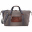 Classic Cotton Canvas Duffel Bag with Clip Down Sides, 20 Inches Debossing - Gray - Front