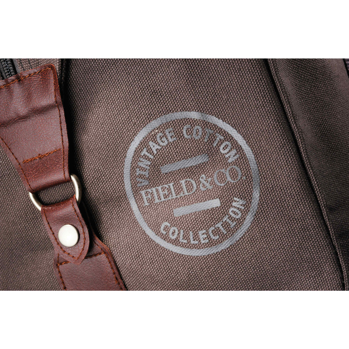 Classic Cotton Canvas Duffel Bag with Clip Down Sides, 20 Inches Debossing - Gray - Photo 5