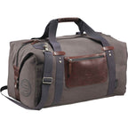 Classic Cotton Canvas Duffel Bag with Clip Down Sides, 20 Inches Debossing - Gray - Photo