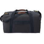 Classic Cotton Canvas Duffel Bag with Clip Down Sides, 20 Inches Debossing - Navy - Photo