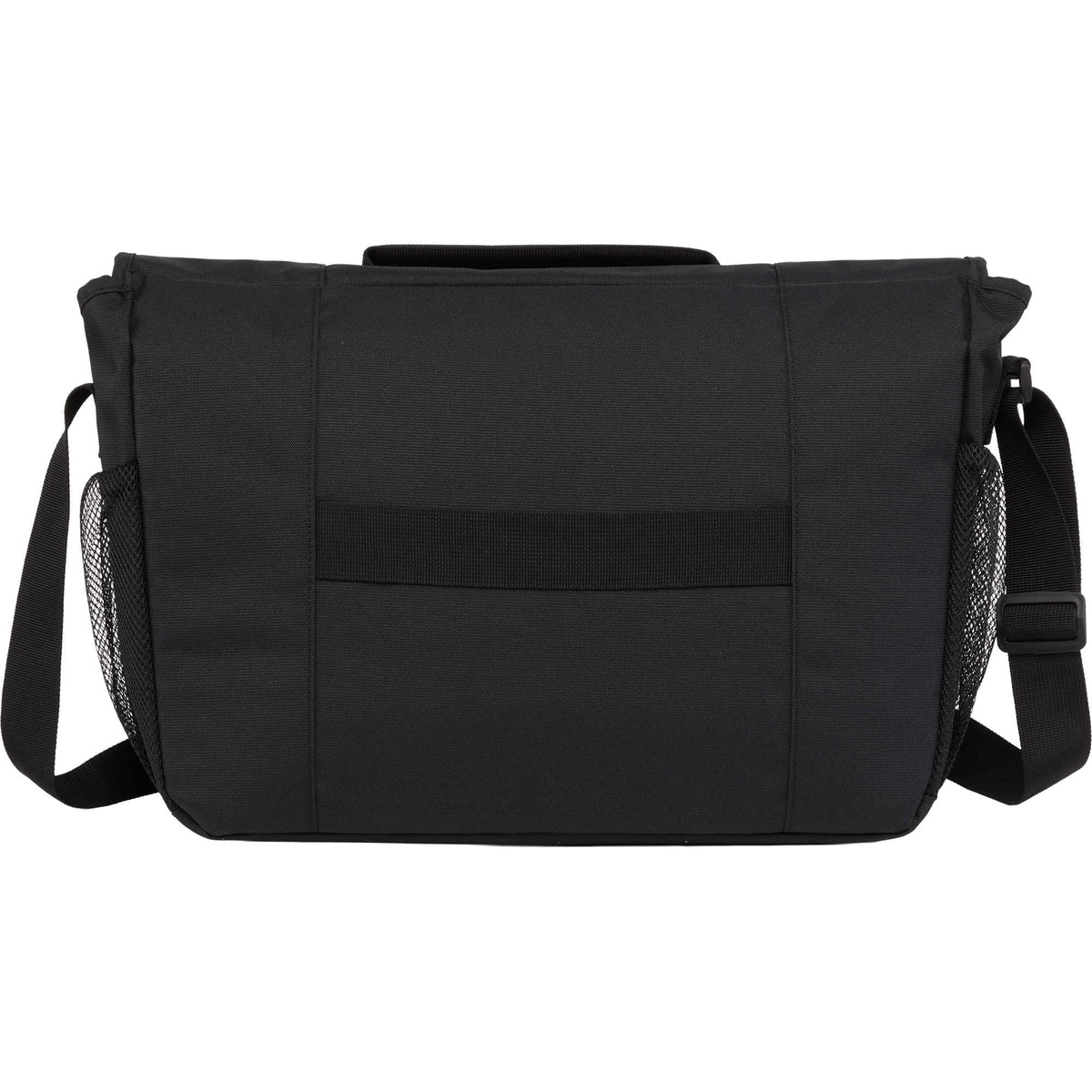 Classic Laptop Messenger Bag in Recycled Polyester Transfer - Black - Back