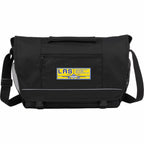 Classic Laptop Messenger Bag in Recycled Polyester Transfer - Black - Front