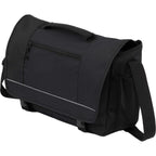 Classic Laptop Messenger Bag in Recycled Polyester Transfer - Black - Left Angle