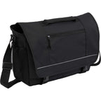 Classic Laptop Messenger Bag in Recycled Polyester Transfer - Black - Right Angle