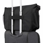 Classic Laptop Messenger Bag in Recycled Polyester Transfer - Black - Trolley