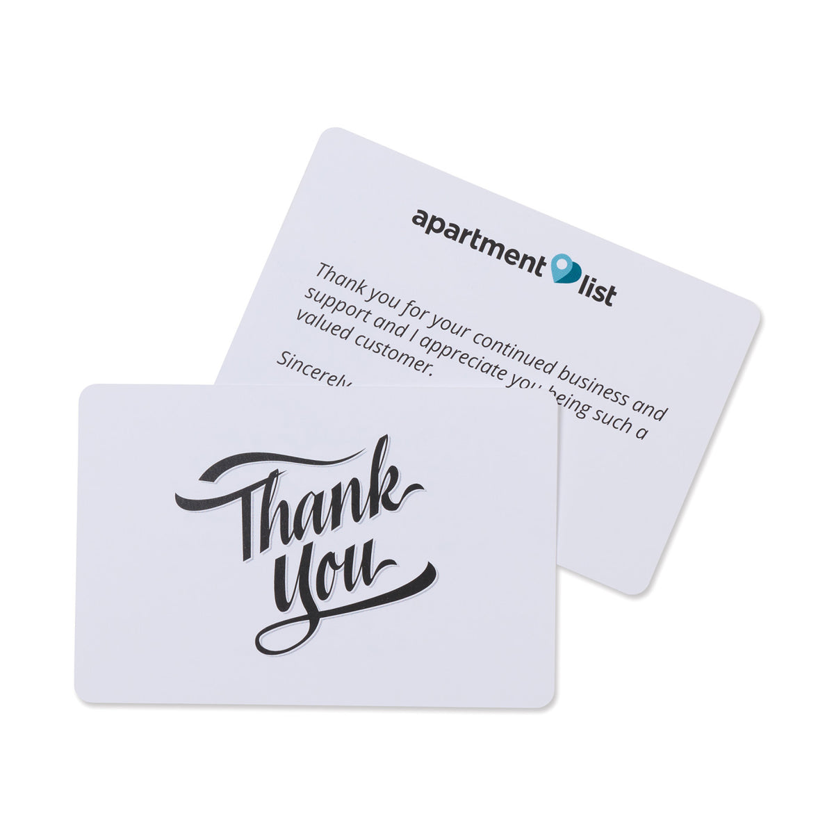 Classic Thank You Card, 6 x 4 Inches Full Color - White - View 1