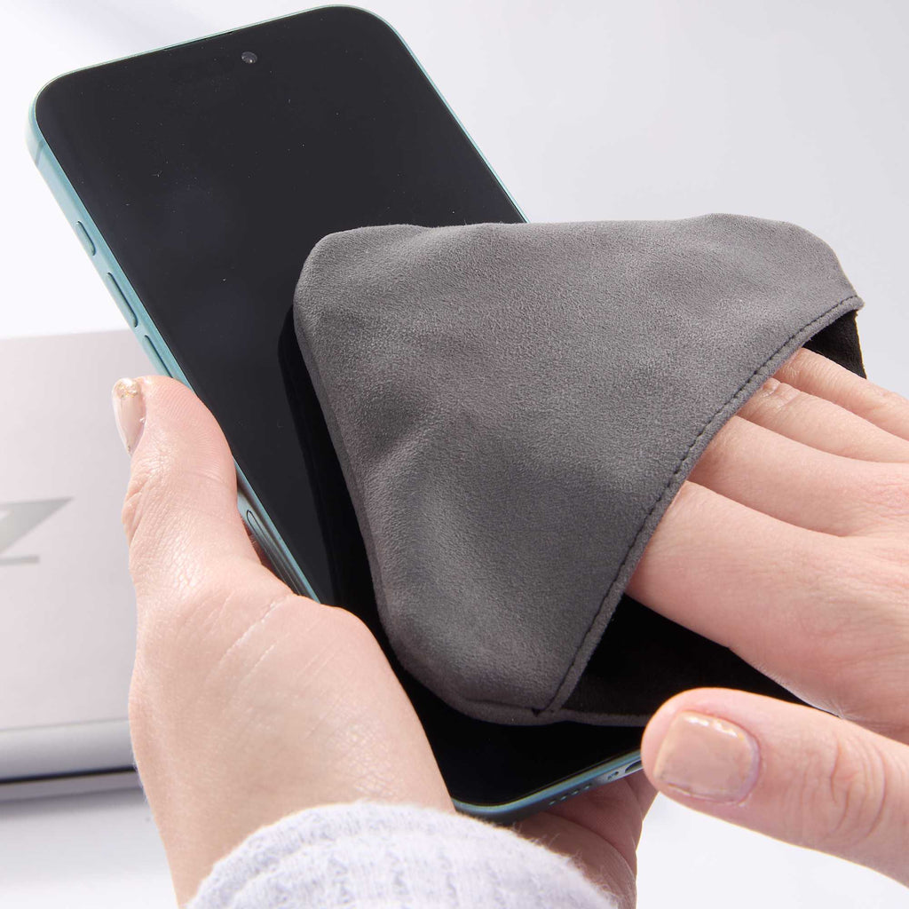 Clean Screen Pocket Cleaning Cloth Full Color - Black - Propped