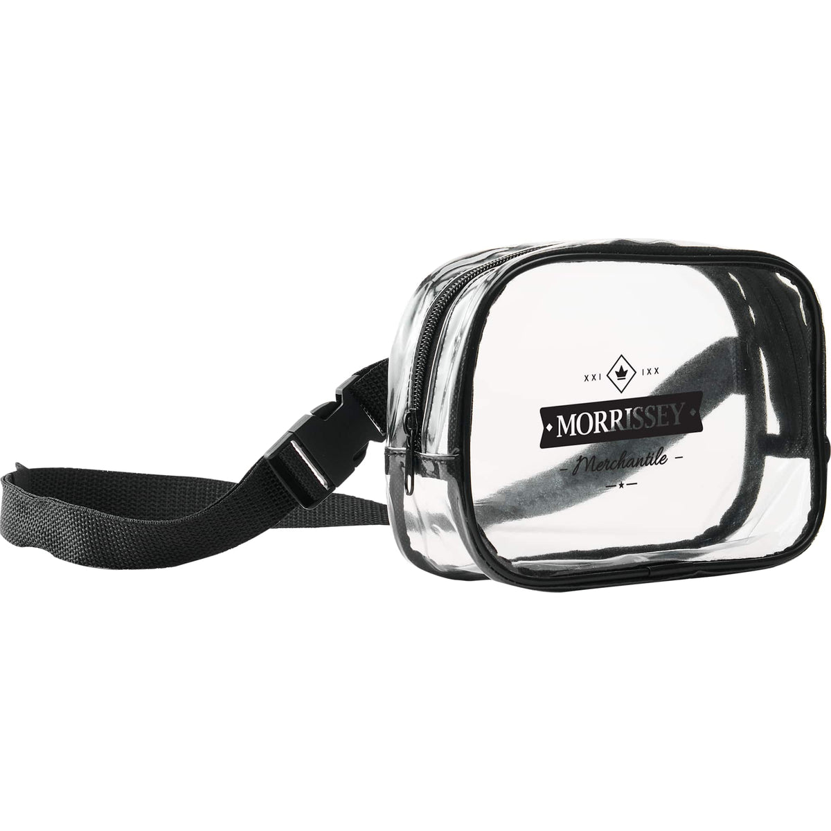 Clear Crossbody Pack for Stadiums and Concerts - Black - Right Angle