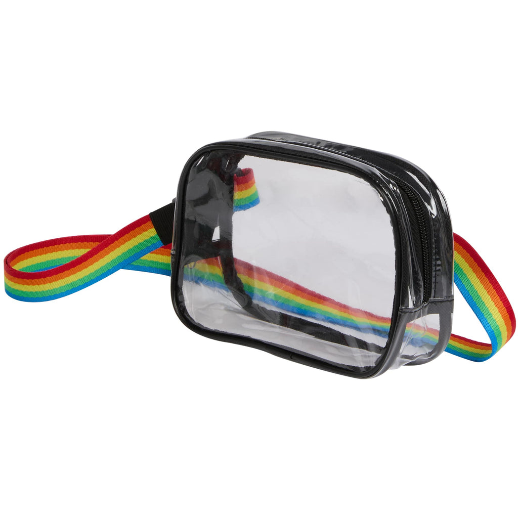 Clear Crossbody Pack for Stadiums and Concerts - Rainbow - Left Angle