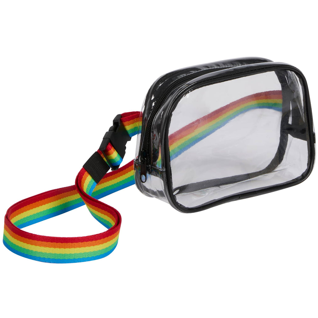 Clear Crossbody Pack for Stadiums and Concerts - Rainbow - Right Angle