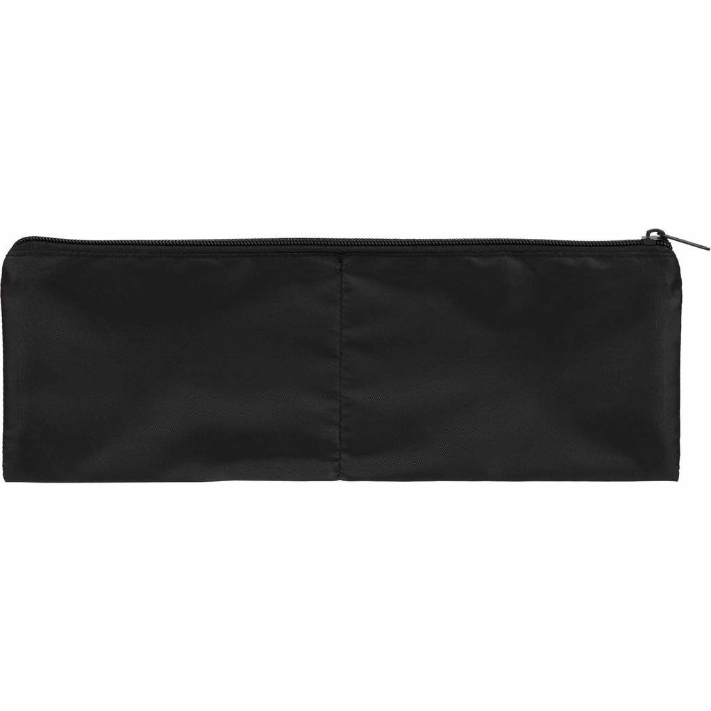 Clear Panel Travel Organizer with Two Zip Compartments - Black - Back