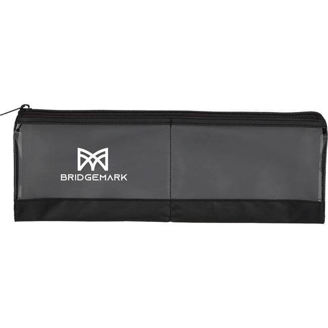 Clear Panel Travel Organizer with Two Zip Compartments