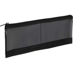 Clear Panel Travel Organizer with Two Zip Compartments - Black - Right Angle