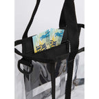 Clear Stadium Tote with Crossbody Strap, Small - Black - Detail 2