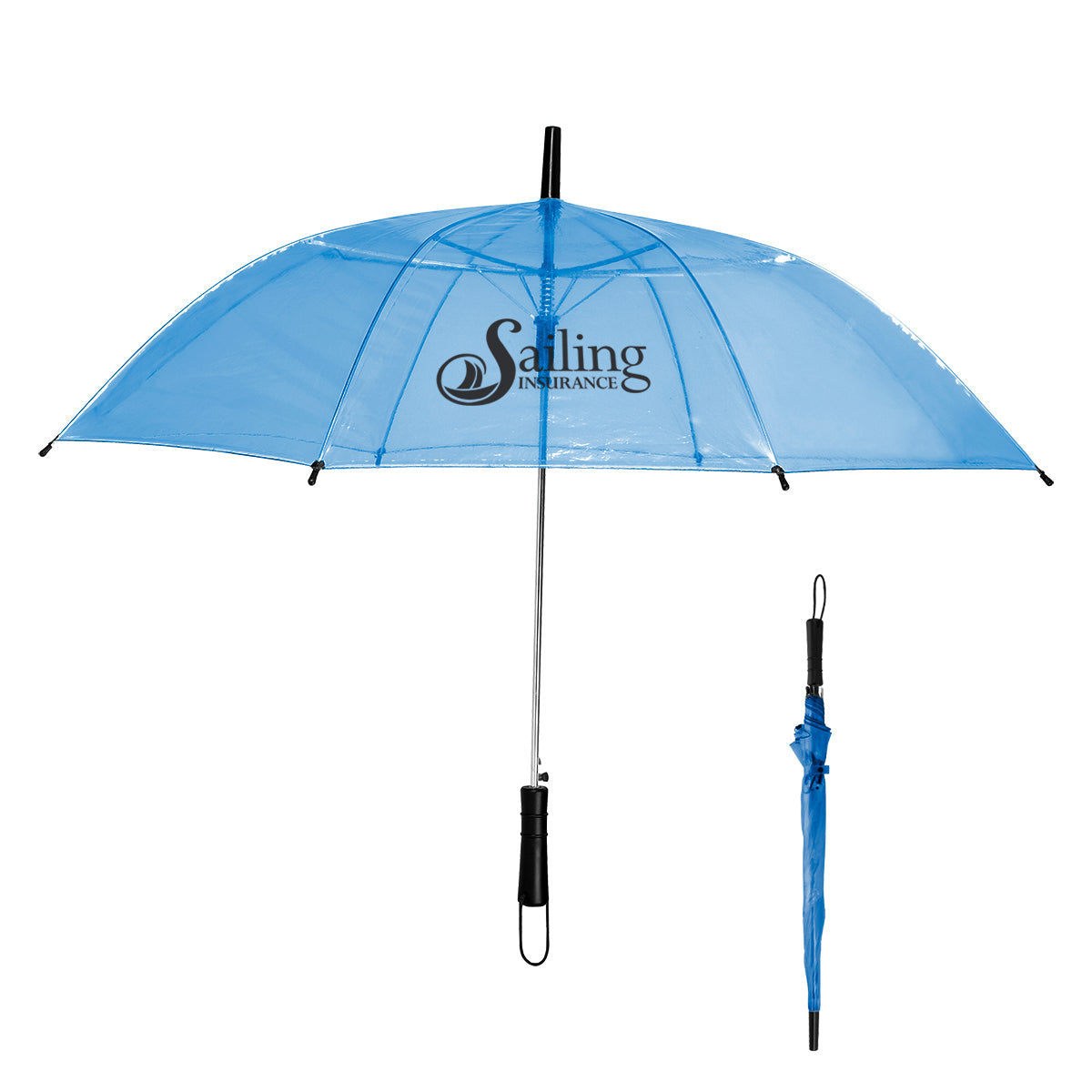 Clear Umbrella, 46 Inch Arc - Silk Screen