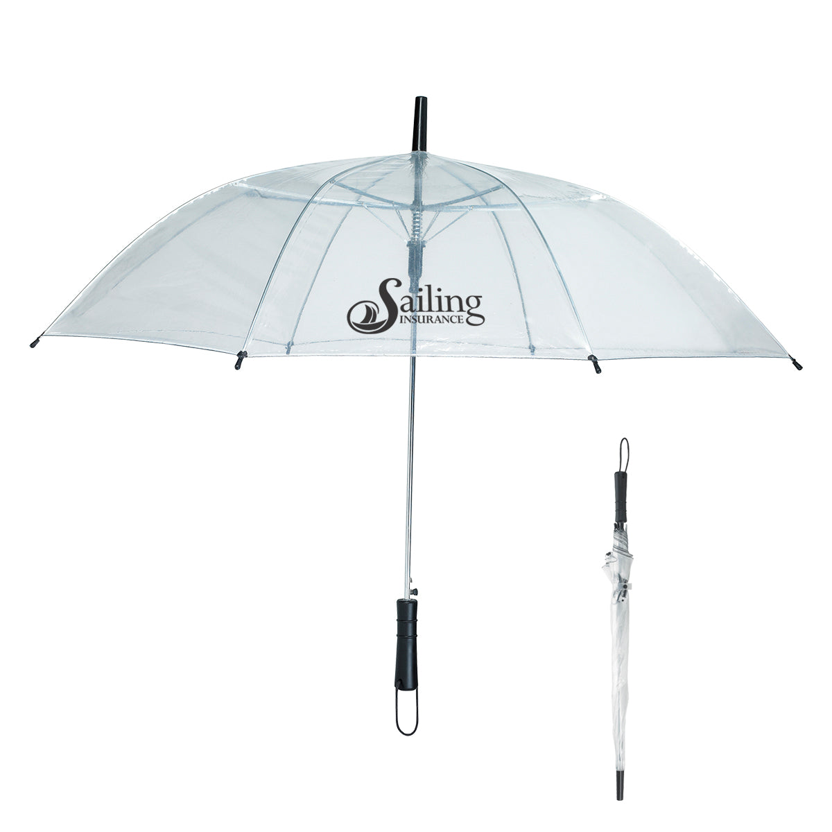 Clear Umbrella, 46 Inch Arc - Silk Screen