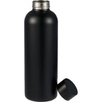 Cleave Single Wall Bottle in Recycled Steel, 25 oz - Black - Front Lid Flat 2