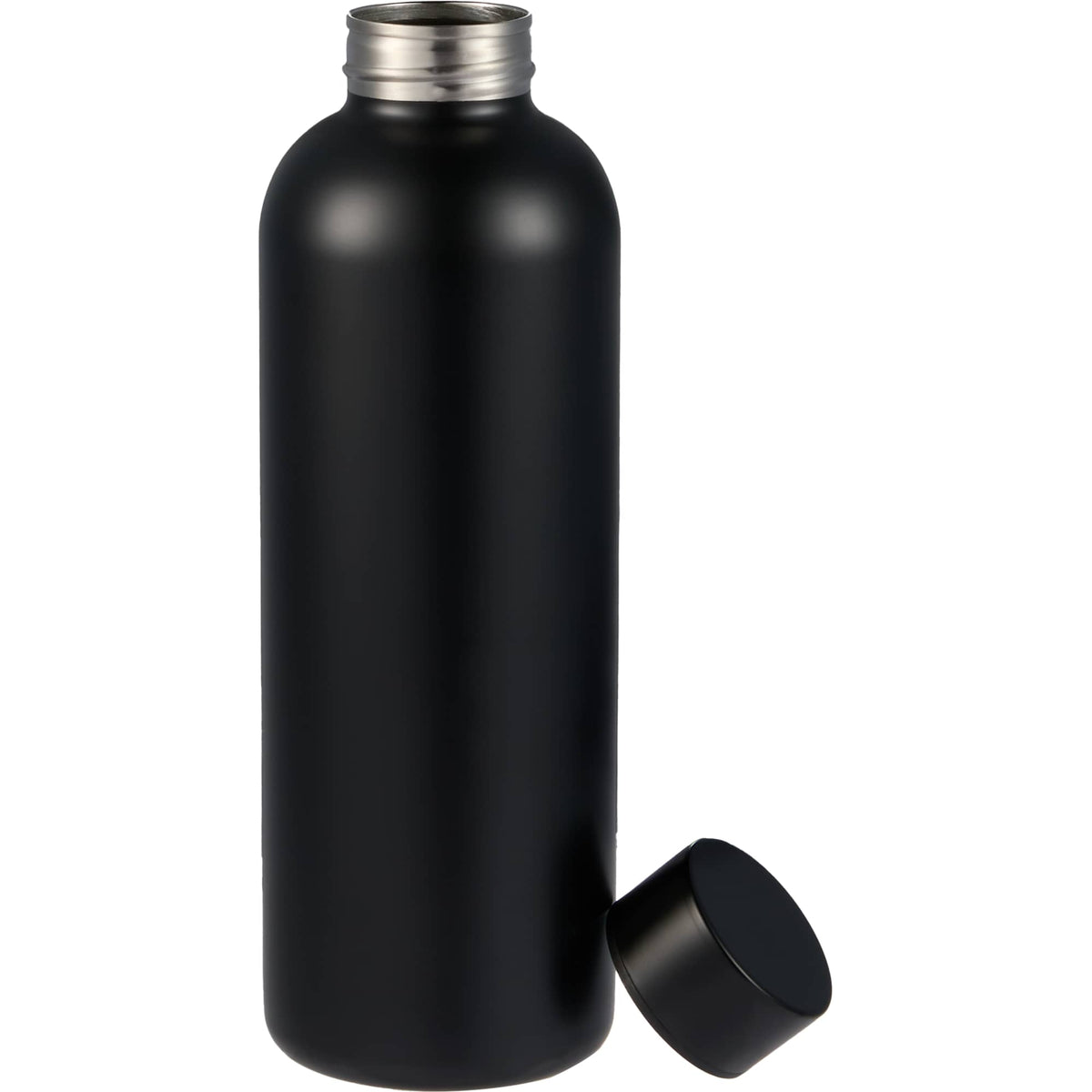 Cleave Single Wall Bottle in Recycled Steel, 25 oz - Black - Front Lid Flat 2