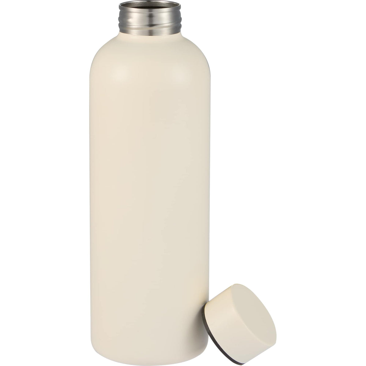 Cleave Single Wall Bottle in Recycled Steel, 25 oz - Cream - Front Lid Flat 2