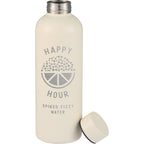 Cleave Single Wall Bottle in Recycled Steel, 25 oz - Cream - Front Lid Flat