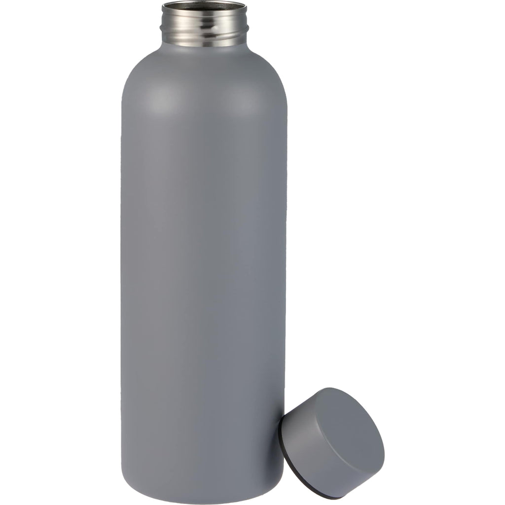Cleave Single Wall Bottle in Recycled Steel, 25 oz - Stone - Front Lid Flat 2