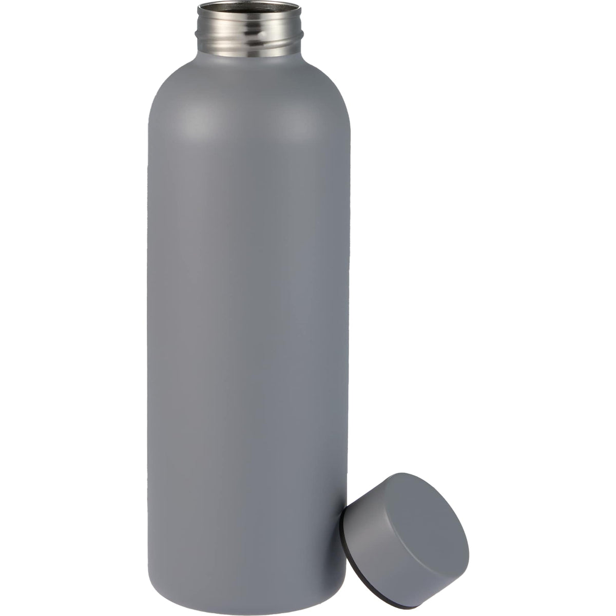 Cleave Single Wall Bottle in Recycled Steel, 25 oz - Stone - Front Lid Flat 2