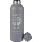 Cleave Single Wall Bottle in Recycled Steel, 25 oz - Stone - Front Lid Flat