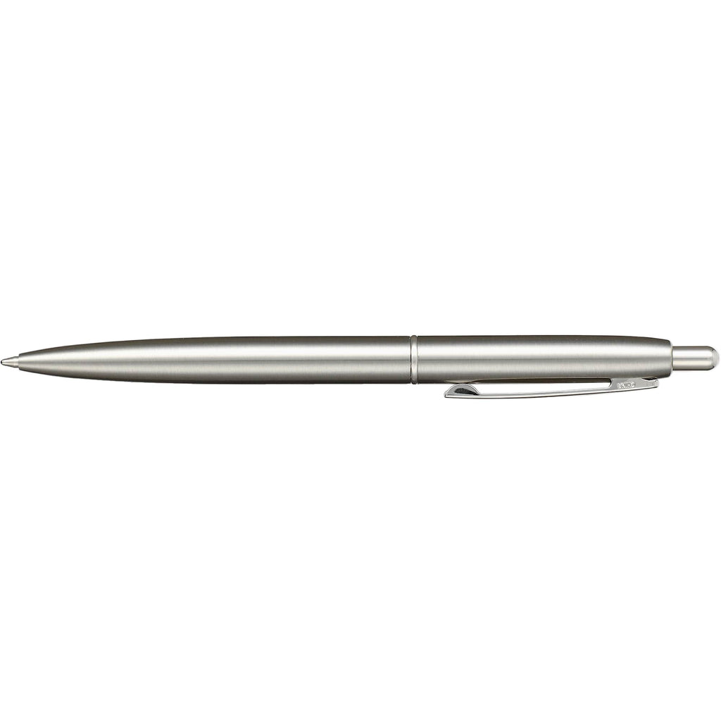 Click Ballpoint Pen in Recycled Stainless Steel Laser Engraving - Silver - Left Side