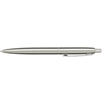 Click Ballpoint Pen in Recycled Stainless Steel Laser Engraving - Silver - Left Side