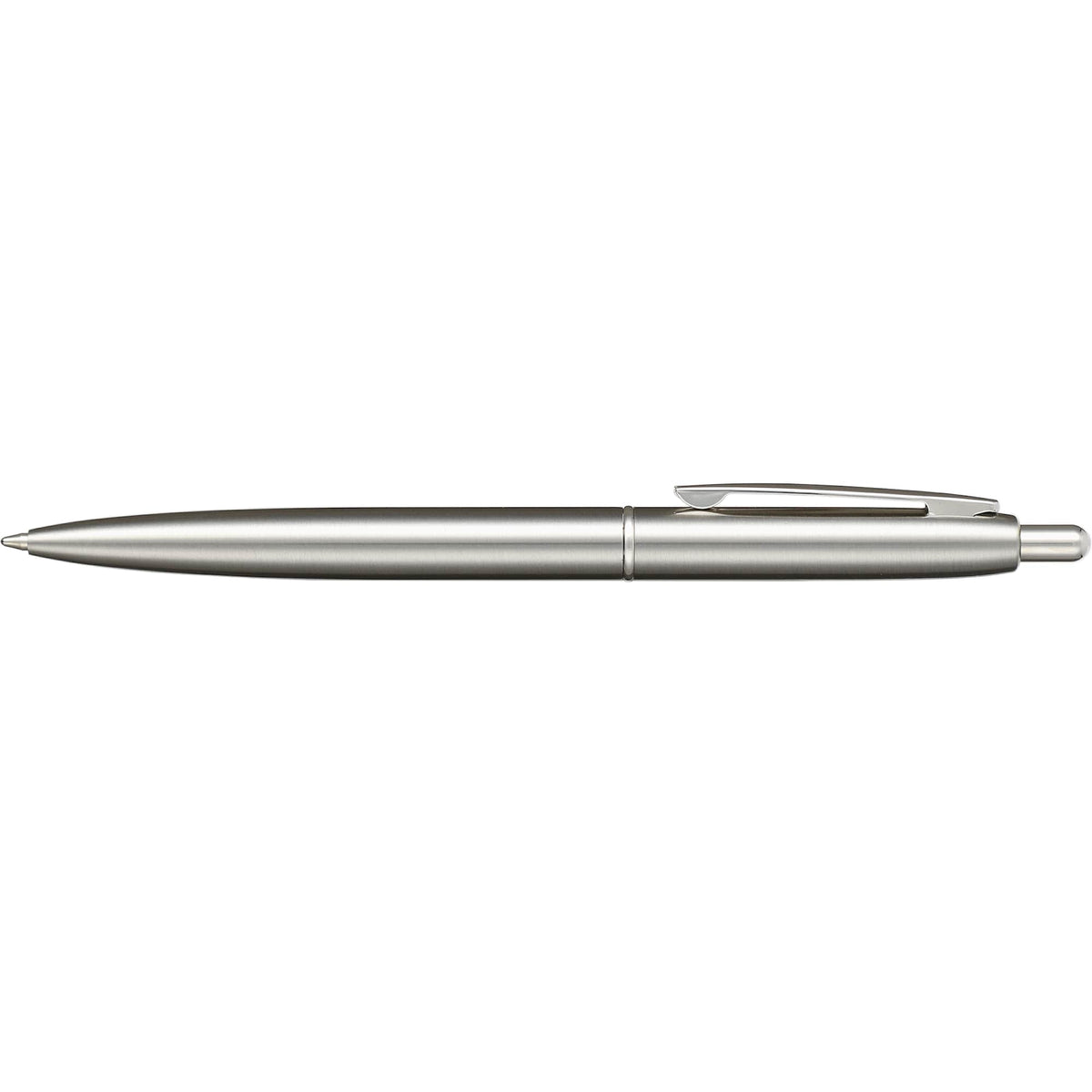 Click Ballpoint Pen in Recycled Stainless Steel Laser Engraving - Silver - Right Side 2
