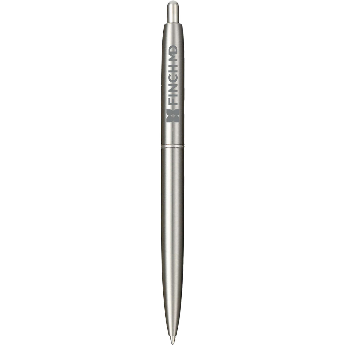 Click Ballpoint Pen in Recycled Stainless Steel - Silver - Back