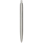 Click Ballpoint Pen in Recycled Stainless Steel - Silver - Front 3