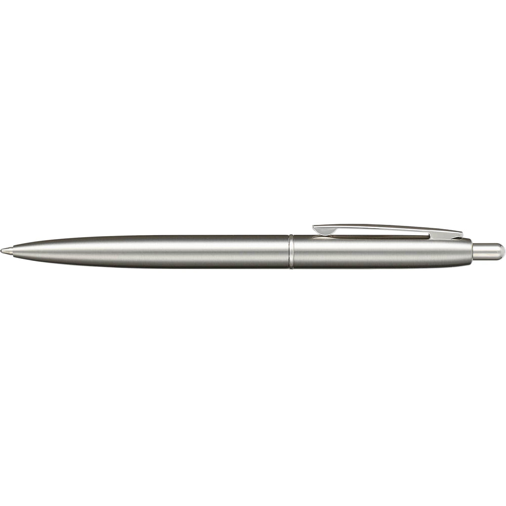 Click Ballpoint Pen in Recycled Stainless Steel - Silver - Right Side 2
