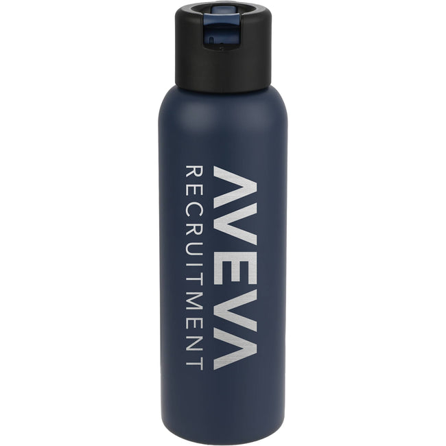 Clio Insulated Straw Lid Bottle in Recycled Steel, 22 oz Laser Engraving