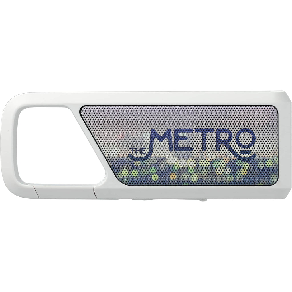 Clip Clap Mini Clip-On Bluetooth Speaker Full Color - White - Front