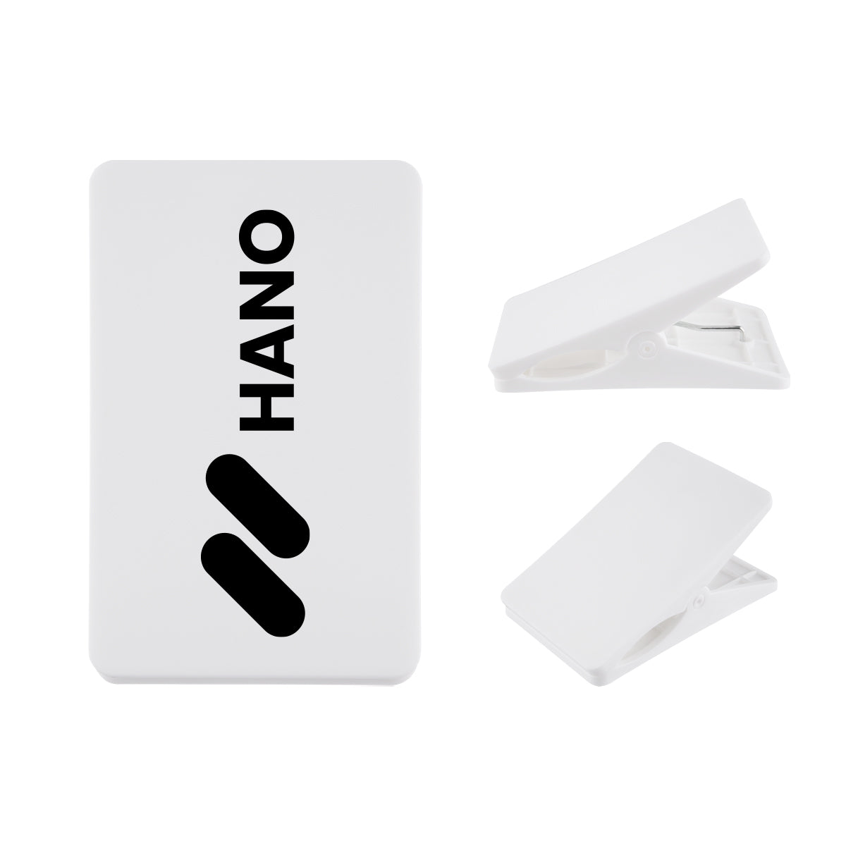 Clip in Recycled ABS - White - Silk Screen