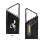 Clip N Glow COB Flashlight on a Carabiner - Gray - Silk Screen