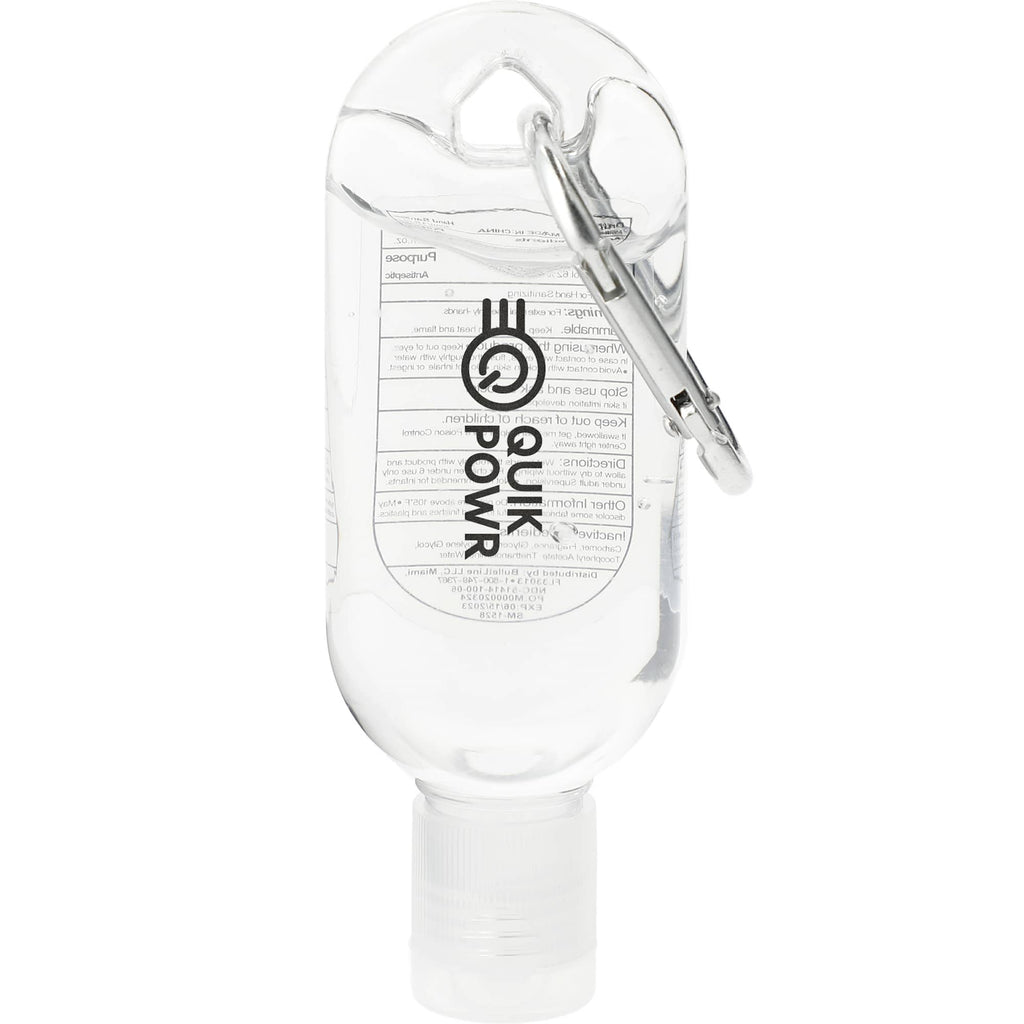 Clip-N-Go Hand Sanitizer with Mini Carabiner, 1 oz - Clear - Front
