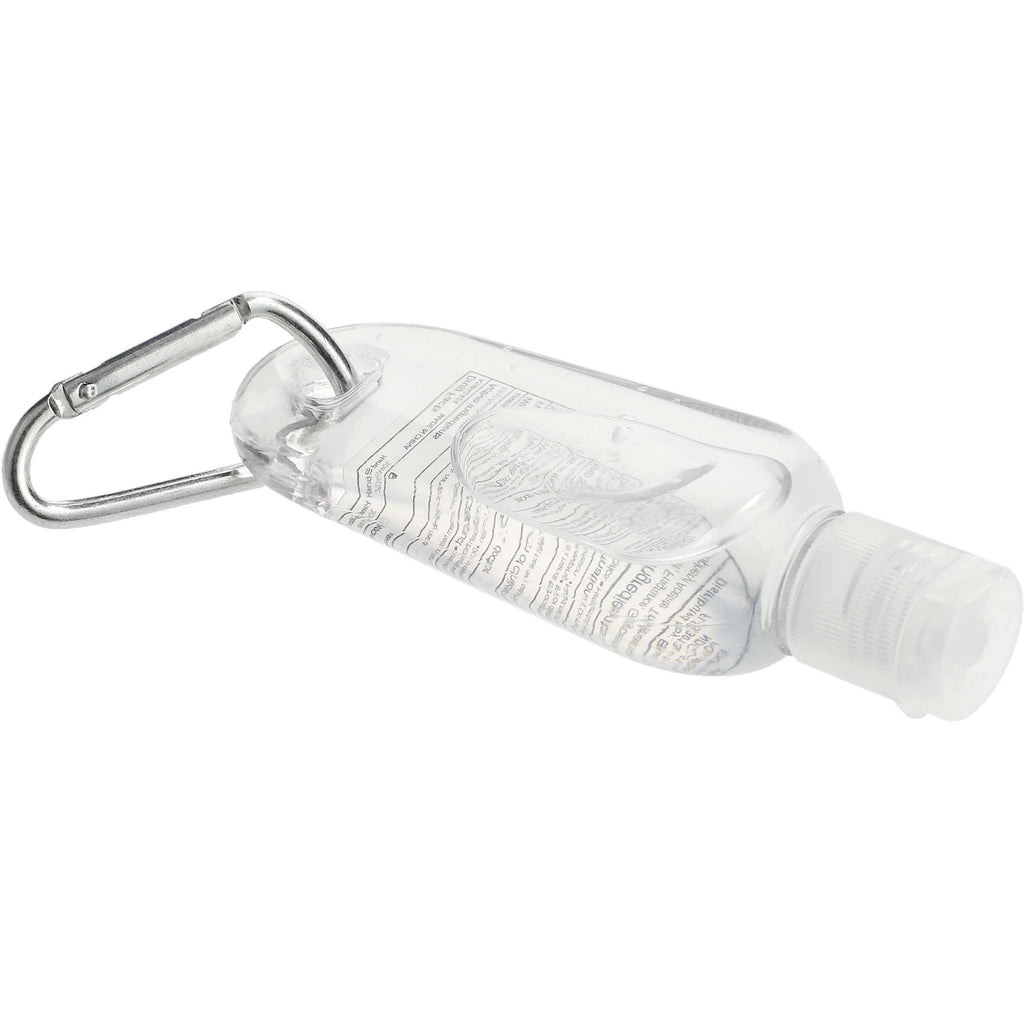 Clip-N-Go Hand Sanitizer with Mini Carabiner, 1 oz - Clear - Left Angle