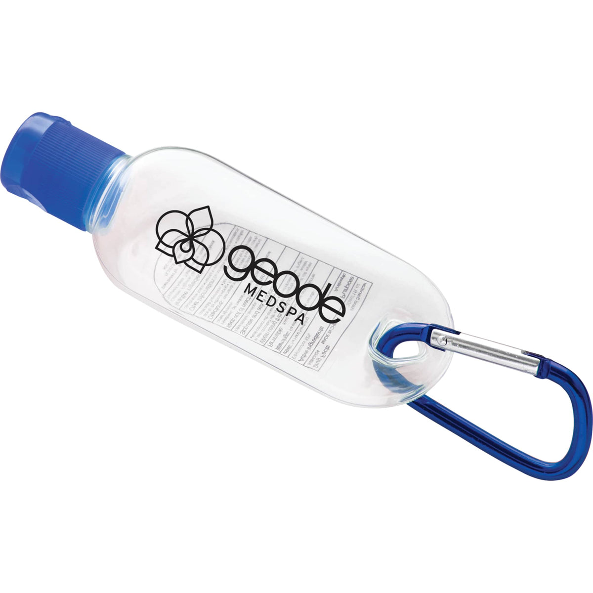 Clip-N-Go Hand Sanitizer with Mini Carabiner, 1 oz - Royal - Front