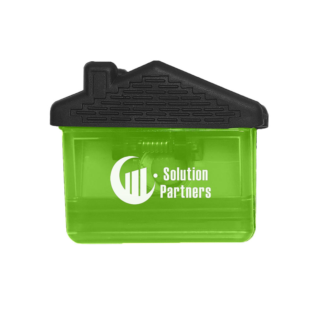 Clip Shaped Like a House - Green - Silk Screen