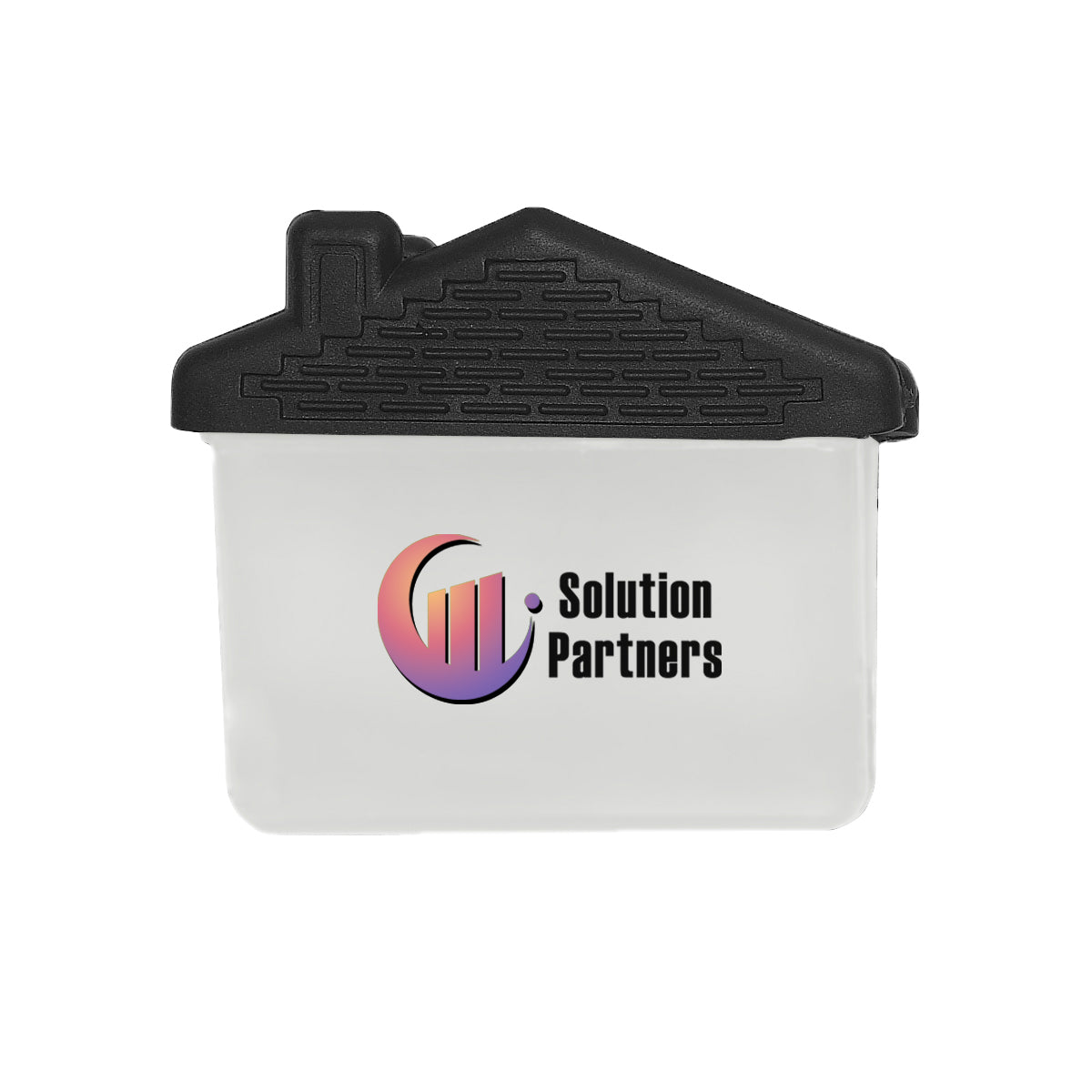Clip Shaped Like a House - White With Black - Full Color