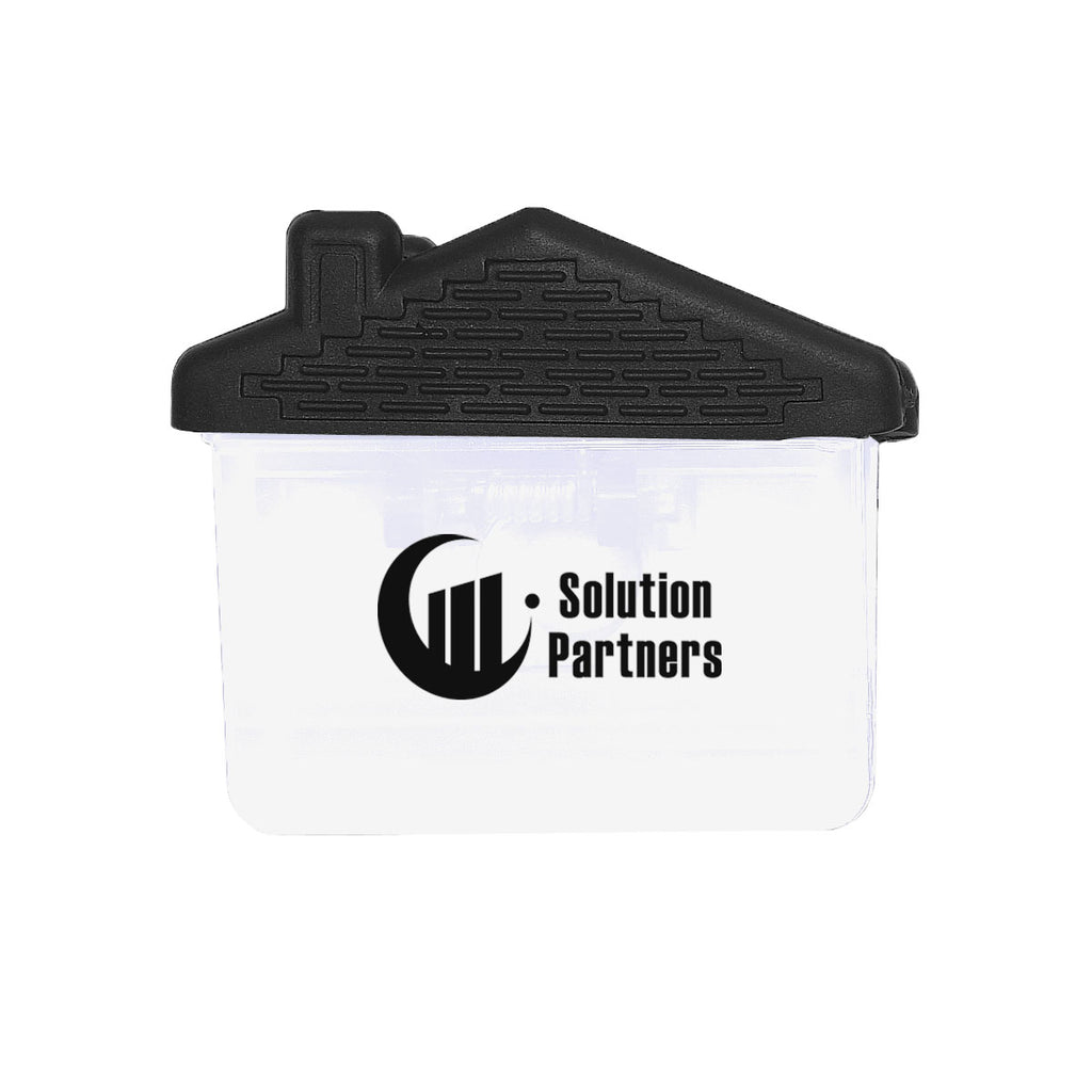 Clip Shaped Like a House - White With Black - Silk Screen