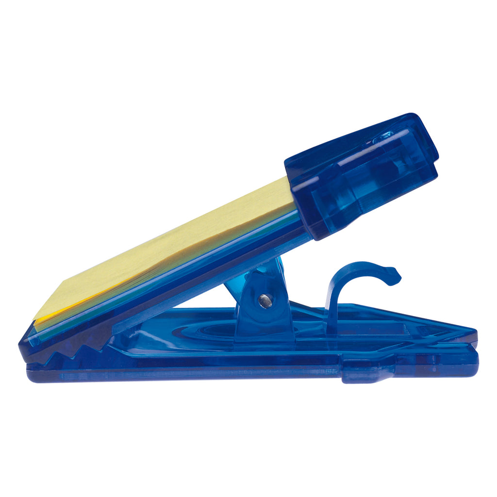Clip Shaped Like a House, with Sticky Notes - Blue - Side_Blank