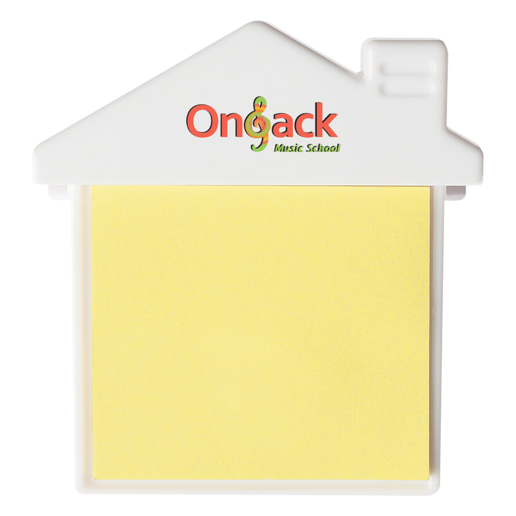 Clip Shaped Like a House, with Sticky Notes - White - Full Color