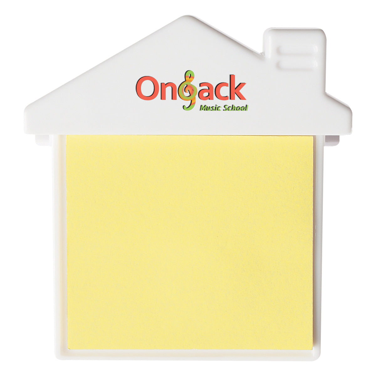 Clip Shaped Like a House, with Sticky Notes - White - Full Color