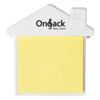 Clip Shaped Like a House, with Sticky Notes - White - Pad Print
