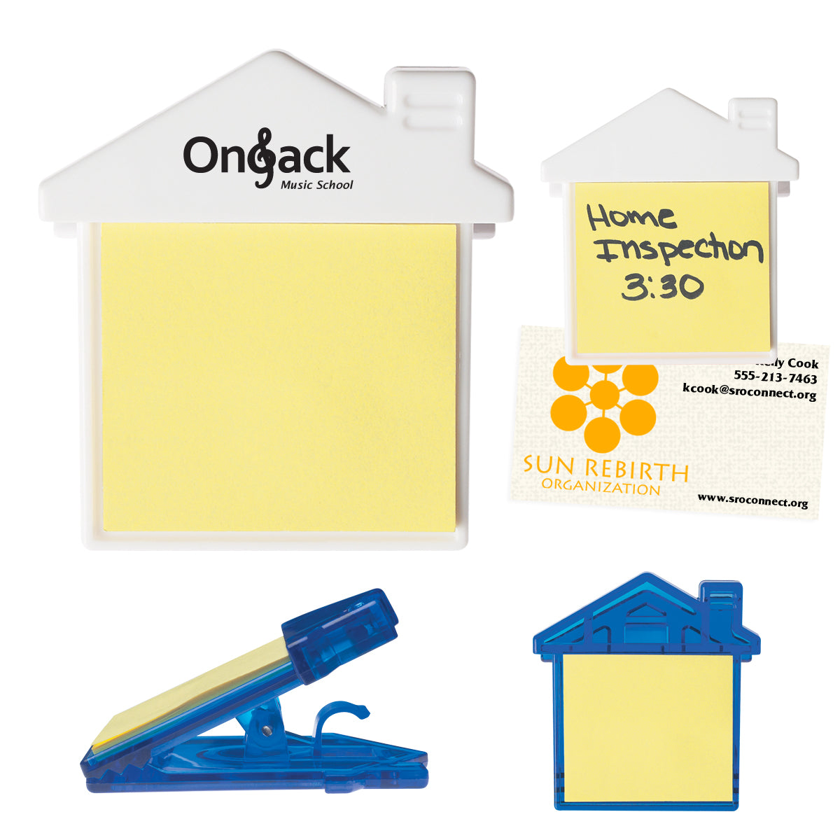 Clip Shaped Like a House, with Sticky Notes