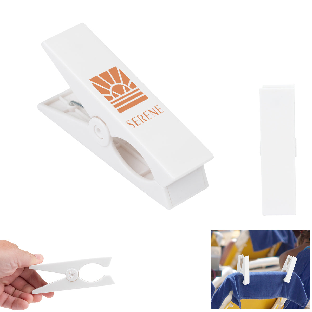 Clip to Hold a Towel on a Chair - White - Silk Screen