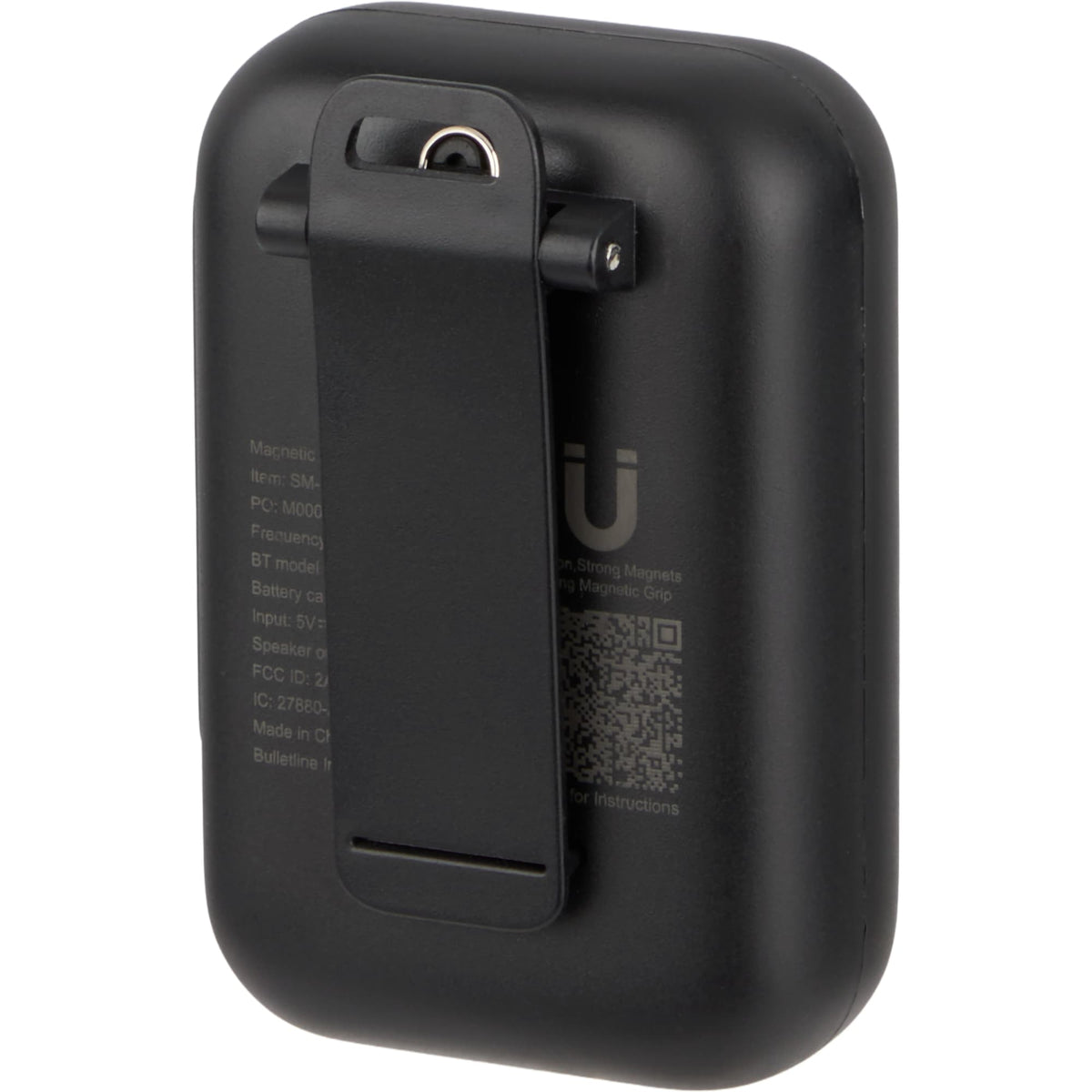 Clip Tune Magnetic Speaker with Clip, Bluetooth 6.0 Full Color - Black - Back Left Angle